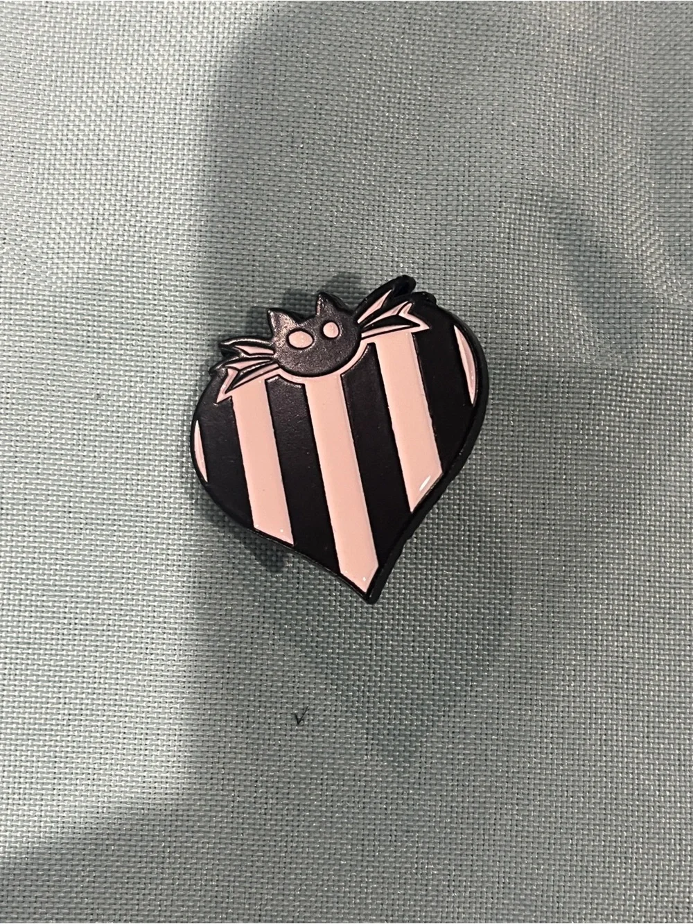 Jack Skeleton Striped Heart Enamel Pin - Women's or kids Accessories